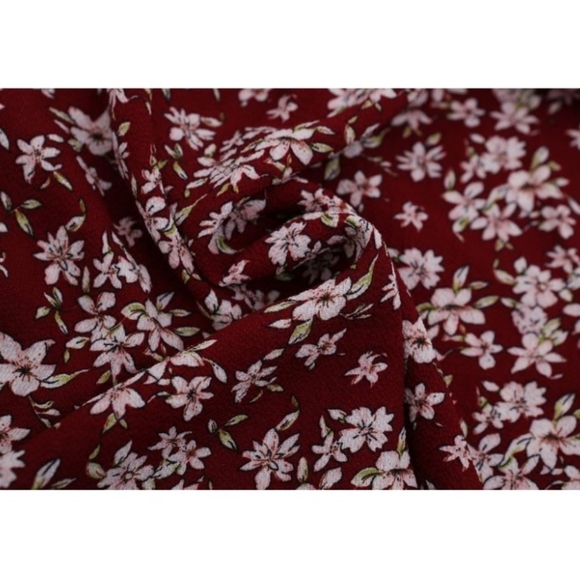 Boho Mini Dress | Red Floral Print | Small - Picture 6 of 6